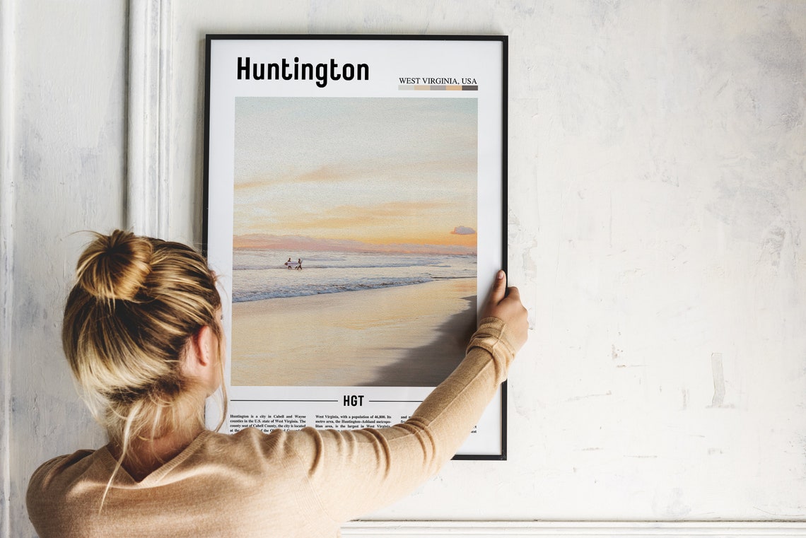 Huntington Poster Huntington Print Huntington Wall Art United States Photo United States Poster United States Print Travel Poster - Image 2