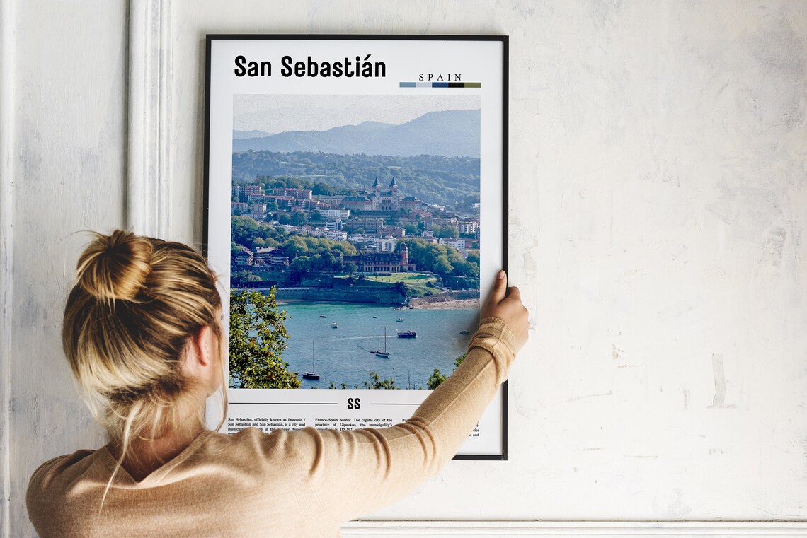 San Sebastian Spain Coastal Bay Sailboats Basque Country Poster - Image 2