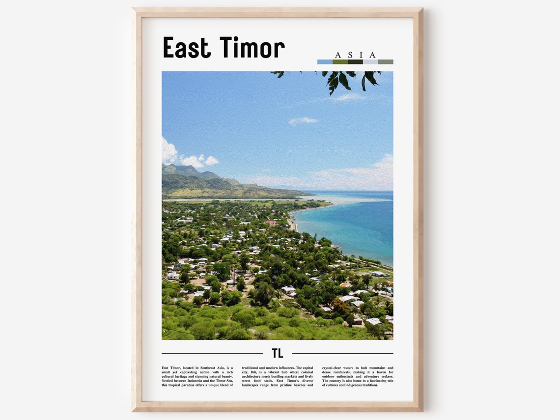 East Timor Poster East Timor Print East Timor Wall Art Asia Print Asia Poster Asia Photo Minimal Travel Poster