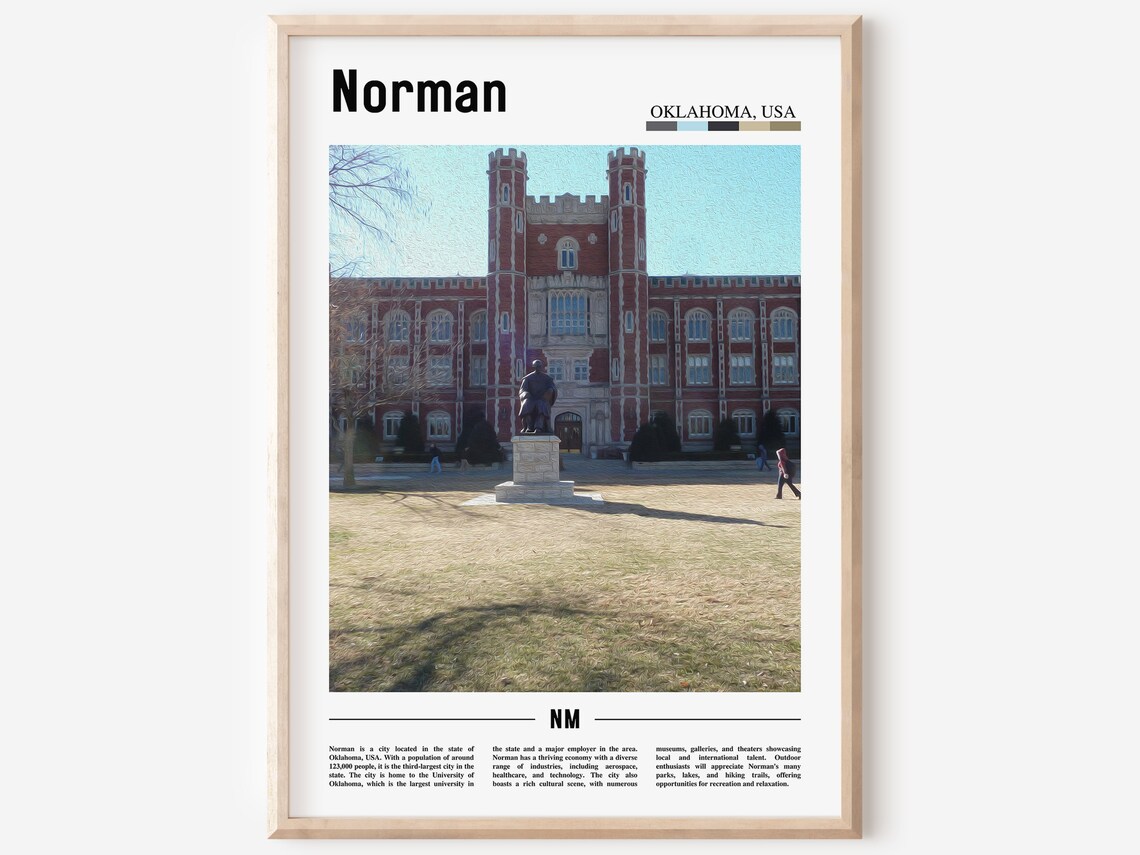 Norman Oklahoma Historic University Hall Red Brick Photo Poster