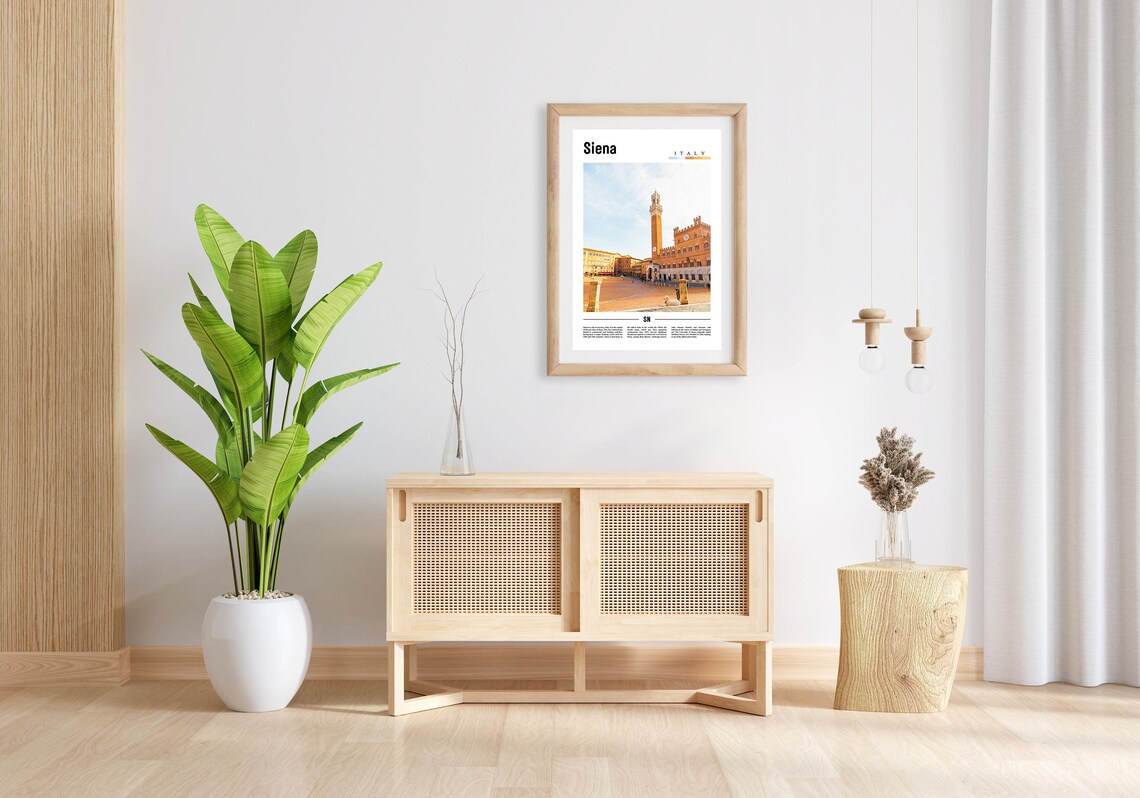 Siena Italy Historic Piazza Del Campo Torre Del Mangia Poster - Image 3