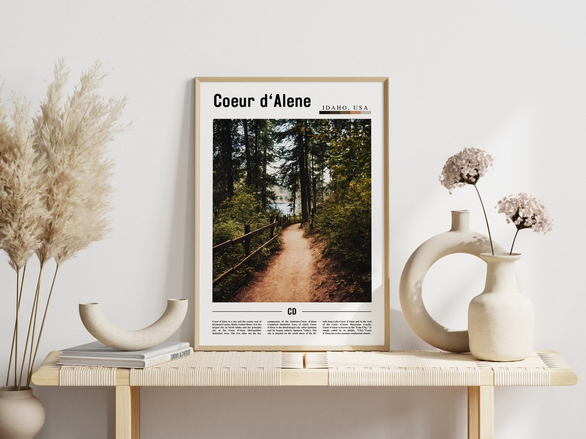 Coeur d'Alene Idaho Forest Trail Evergreen Path Nature Poster - Image 3