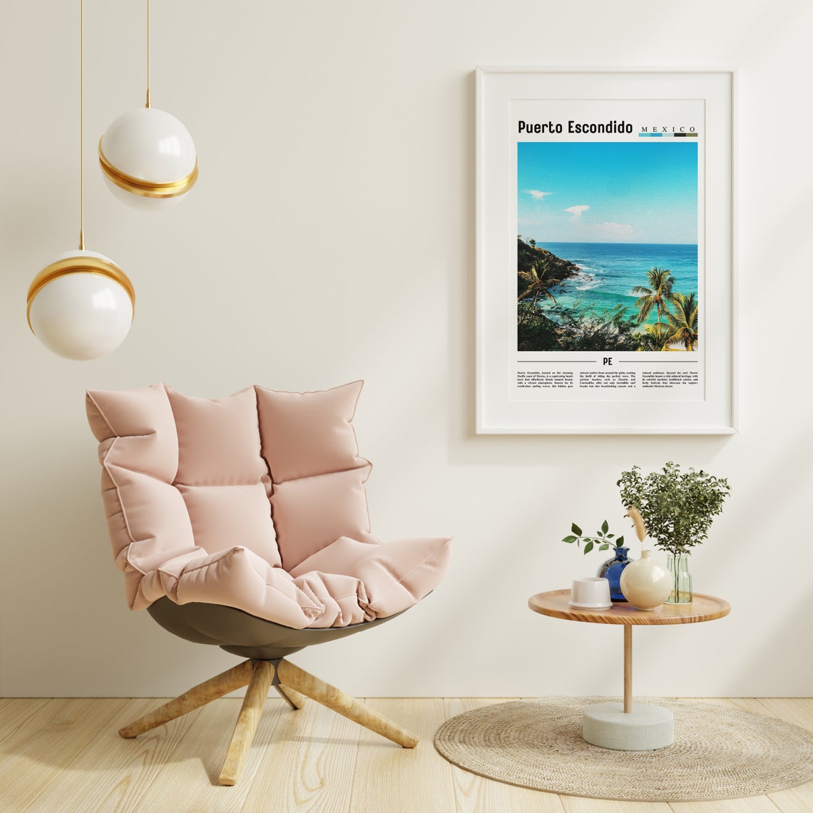 Puerto Escondido Poster Puerto Escondido Print Puerto Escondido Wall Art Minimal Travel Print Travel Destination Oil Painting Poster - Image 3