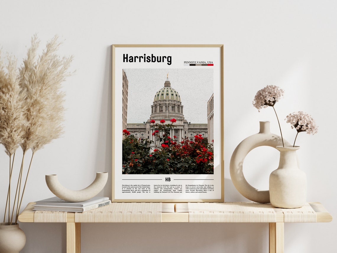 Harrisburg Poster Harrisburg Print Harrisburg Wall Art United States Photo United States Poster United States Print Travel Poster - Image 3
