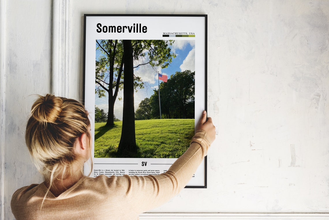 Somerville Poster Somerville Print Somerville Wall Art United States Photo United States Poster United States Print Travel Poster - Image 2