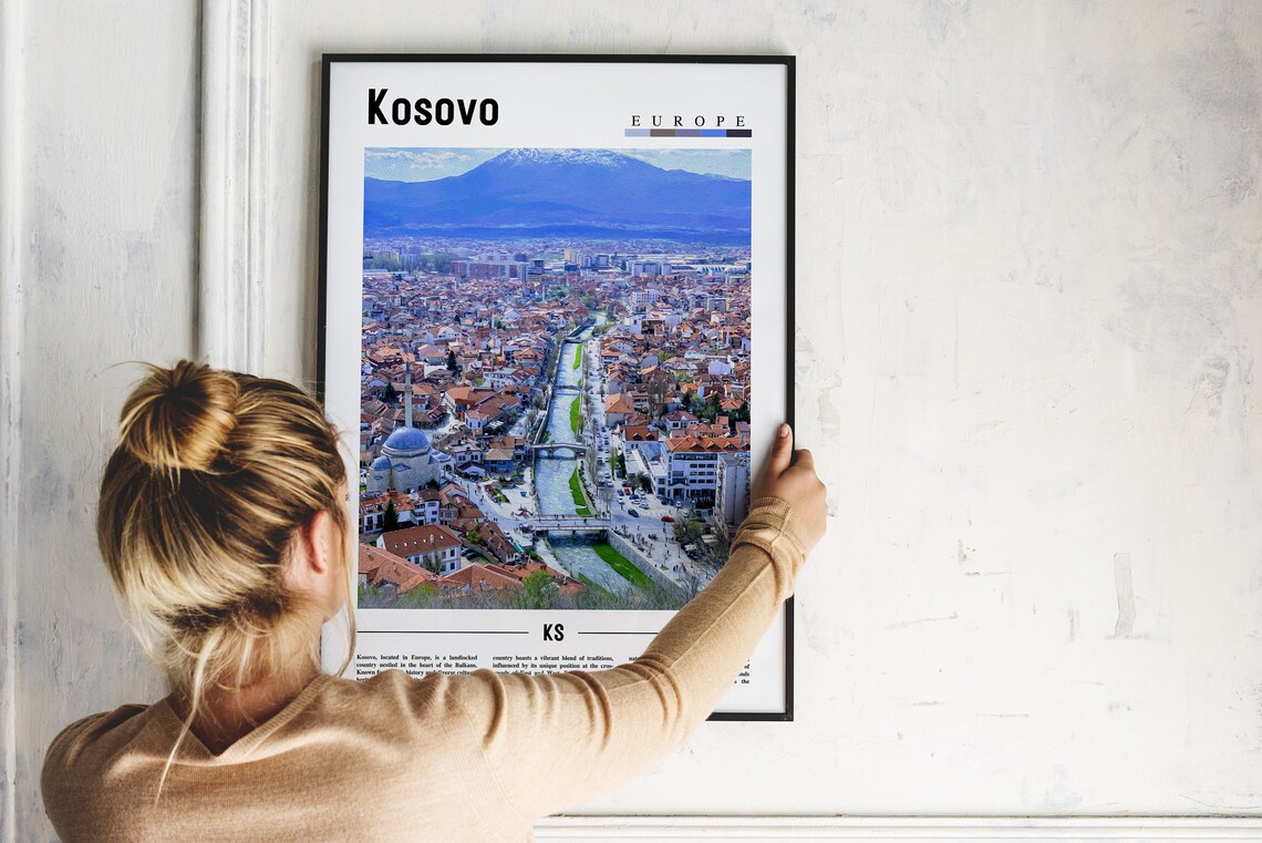 Kosovo Europe City River Mountain Skyline Travel Photo Poster - Image 2