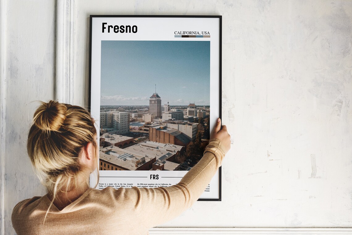 Fresno California Downtown Skyline Tower San Joaquin Valley Poster - Image 2