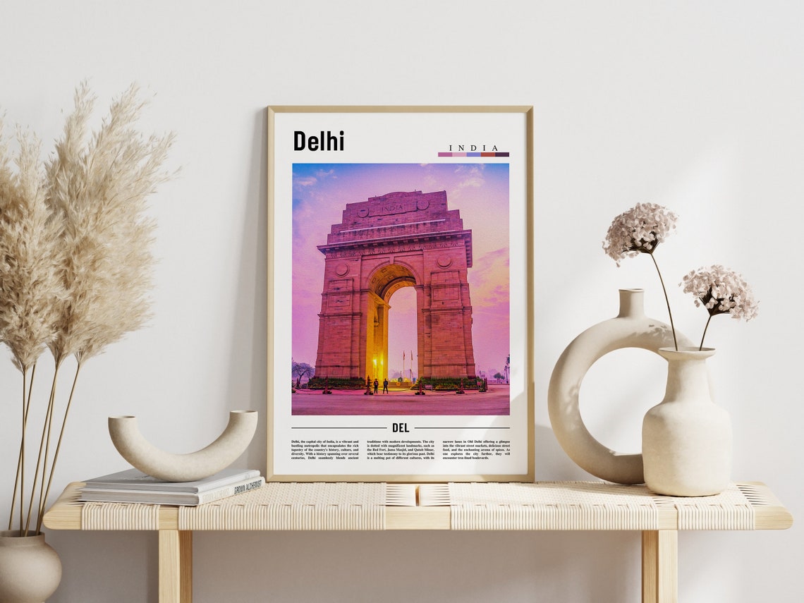 Delhi Poster Delhi Print Delhi Wall Art Asia Print Asia Poster Asia Photo Minimal Travel Poster - Image 3