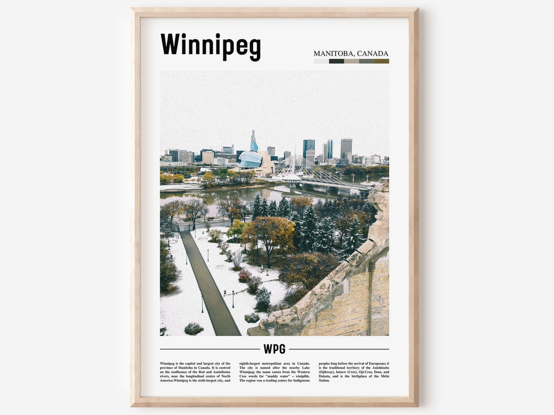 Winnipeg Print Winnipeg Poster Winnipeg Wall Art Minimal Travel Print Minimal City Poster Travel Destination Print Oil Painting Poster