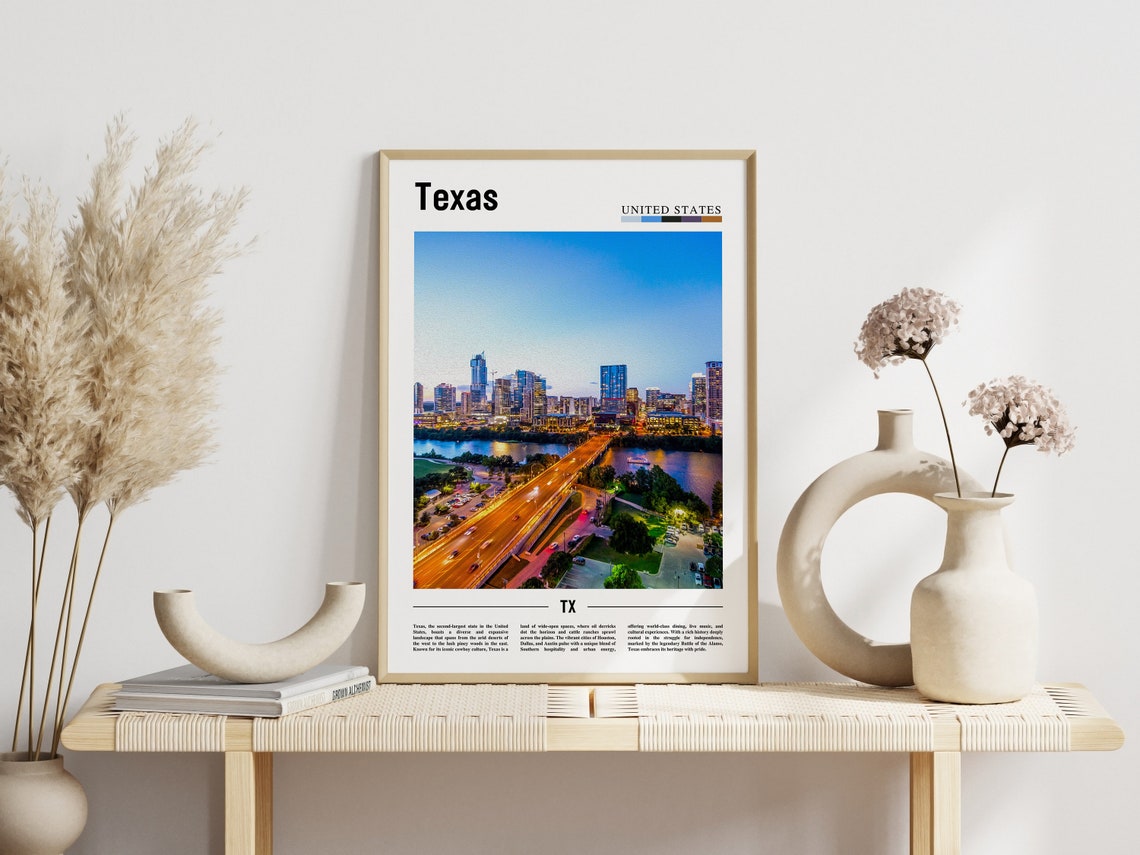Texas Austin Skyline Dusk Photography Minimalist Travel Poster - Image 3