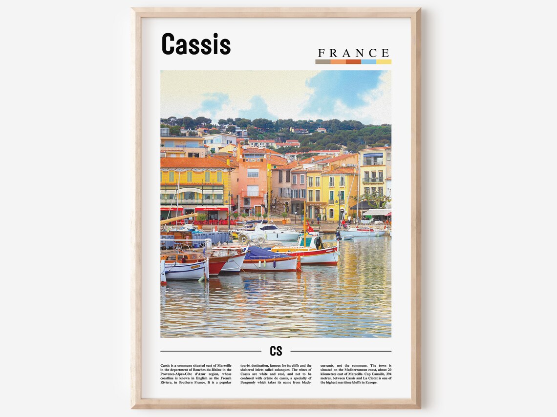Cassis France Harbor Colorful Boats French Riviera Travel Poster