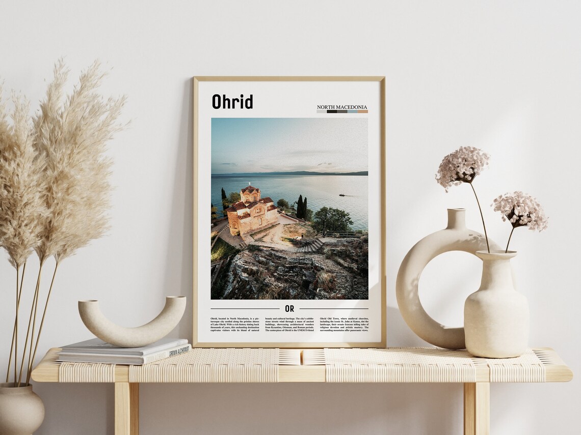 Ohrid North Macedonia Lakeside Church Lake Ohrid Travel Poster - Image 3