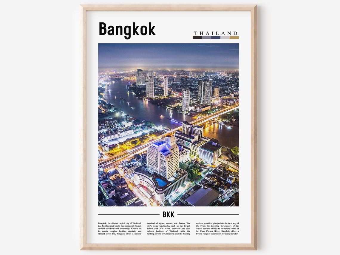 Bangkok Poster Bangkok Print Bangkok Wall Art Asia Print Asia Poster Asia Photo Minimal Travel Poster