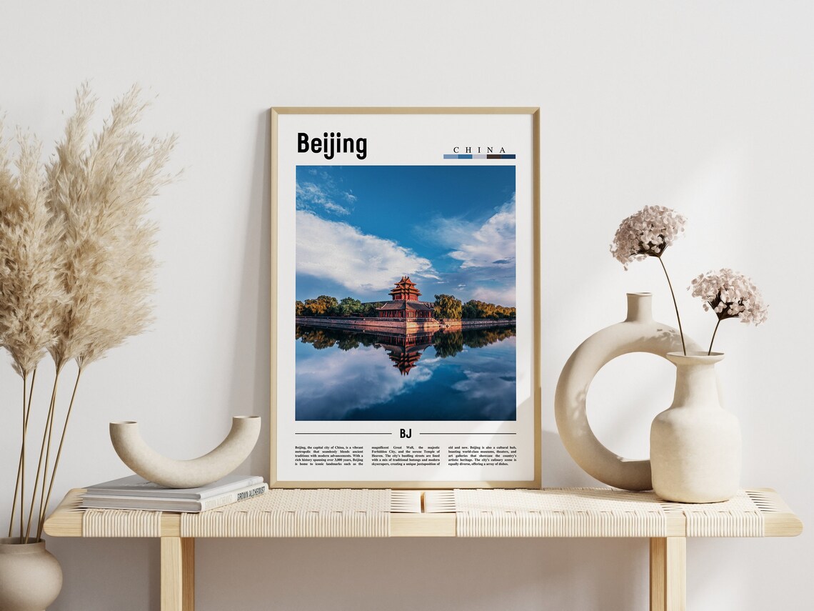 Beijing China Forbidden City Pavilion Reflection Travel Poster - Image 3