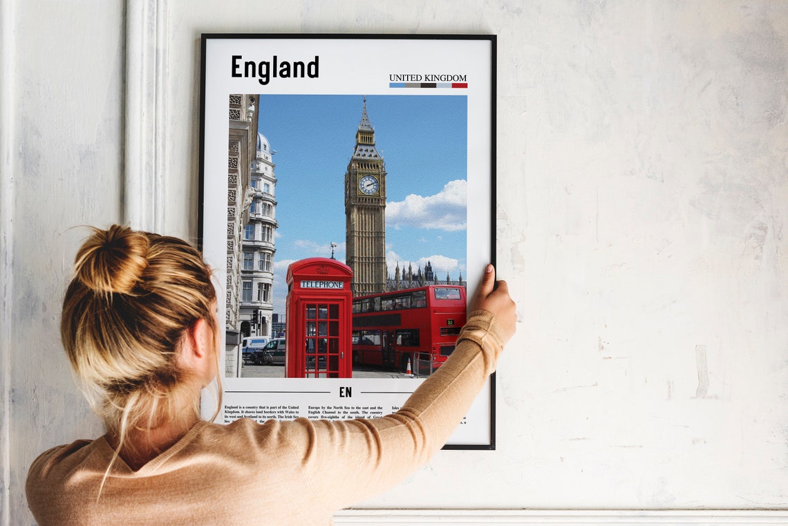 England Print England Poster England Wall Art Oil Painting Poster Colorful City Print City Artwork Travel Artwork Travel Wall Art - Image 2