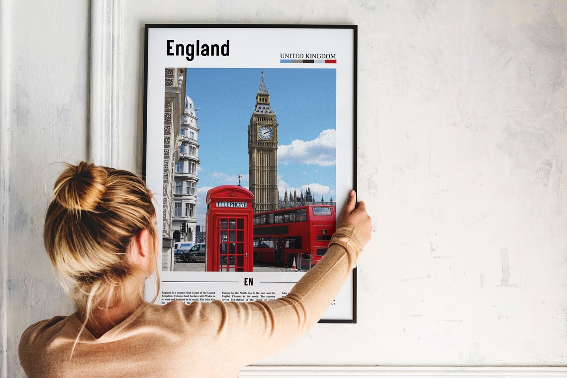 London Big Ben Red Phone Booth Double Decker Photo Travel Poster - Image 2