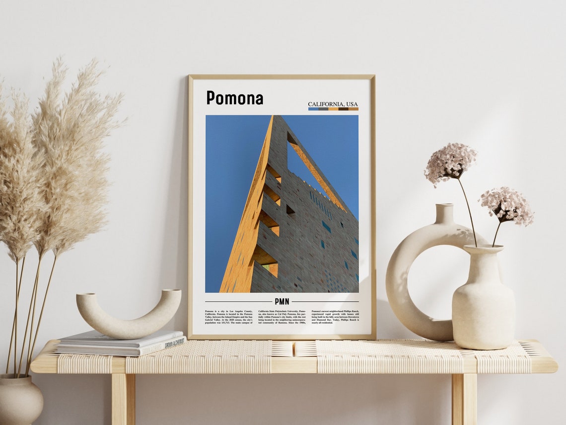 Pomona Print Pomona Poster Pomona Wall Art Minimal Travel Print Minimal City Poster Travel Destination City Print Oil Painting Poster - Image 3