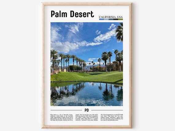 Palm Desert California Golf Course Pond Palm Trees Resort Photo Poster