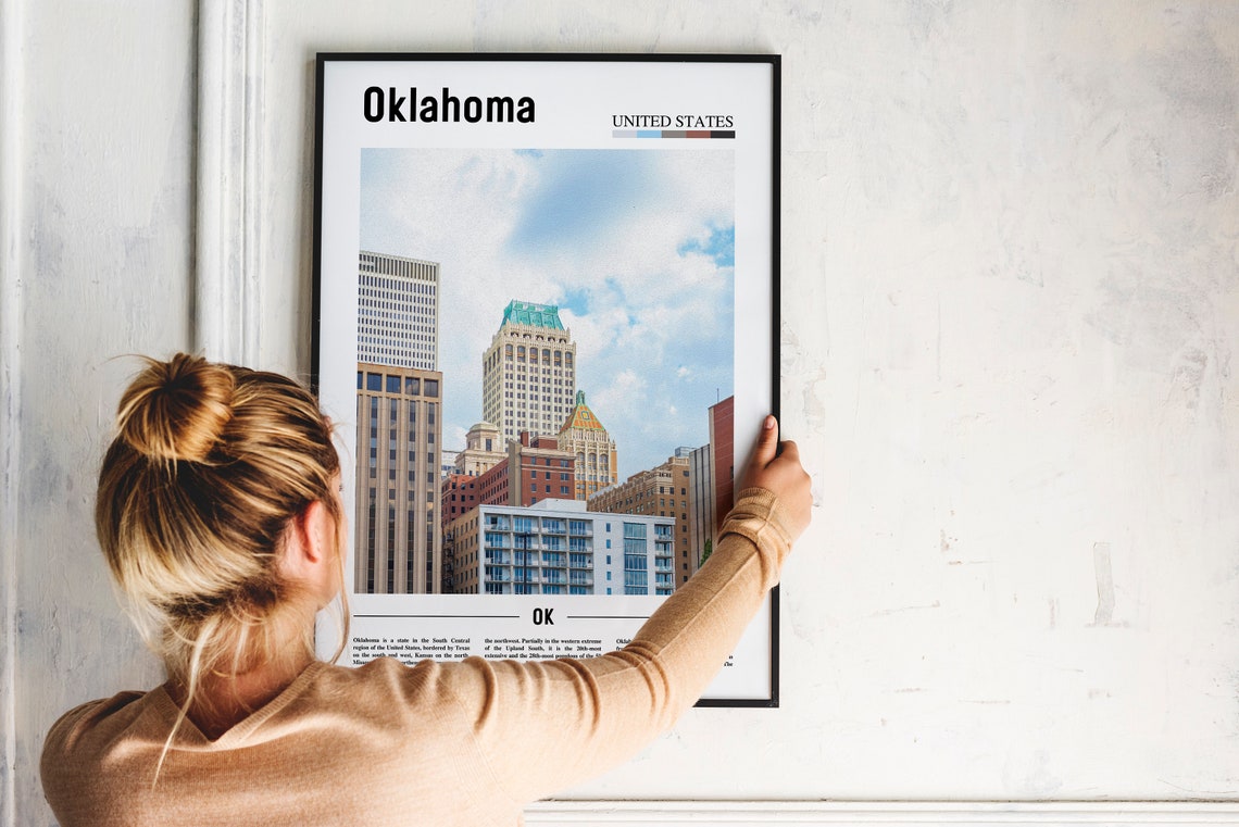 Oklahoma Print Oklahoma Poster Oklahoma Wall Art United States Photo United States Poster United States Print Travel Poster - Image 2