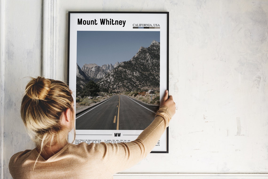 Mount Whitney California Desert Road Mountain Peaks Poster Art - Image 2