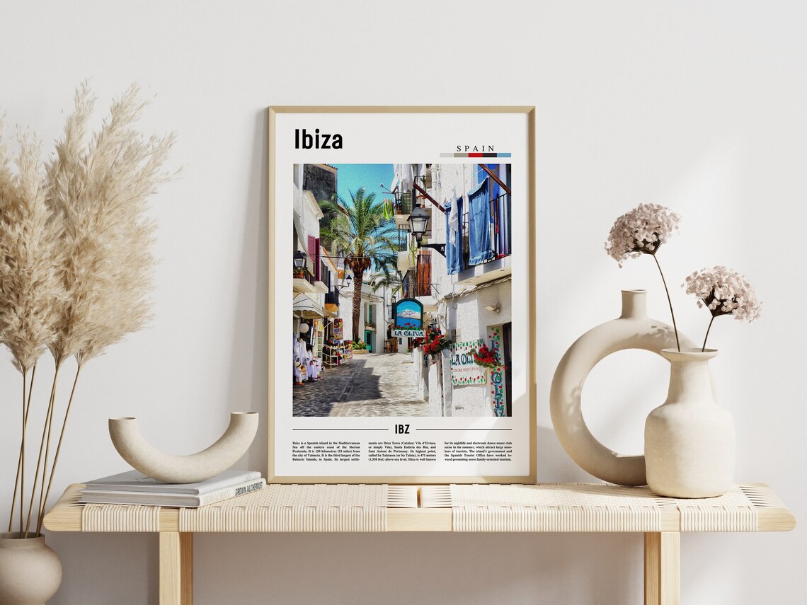 Ibiza Minimal Travel Poster, Spain Art Print - Image 3