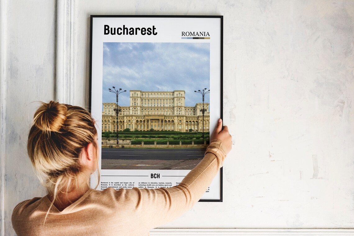 Bucharest Romania Palace Of The Parliament Photo Travel Art Poster - Image 2