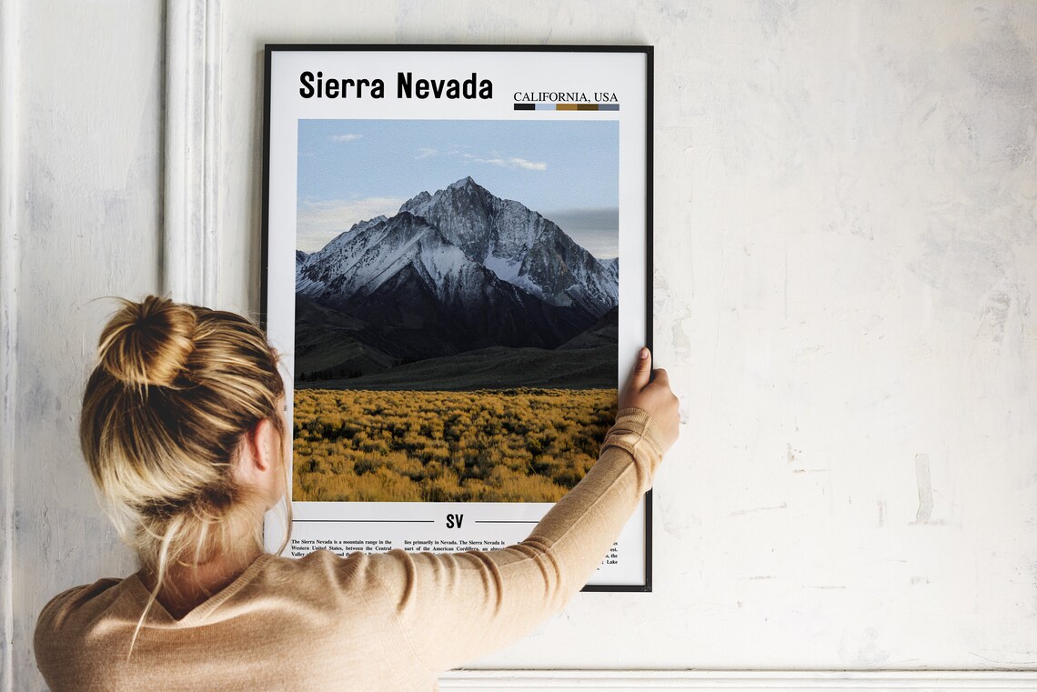 Sierra Nevada California Snow Capped Mountain Peak Travel Poster - Image 2