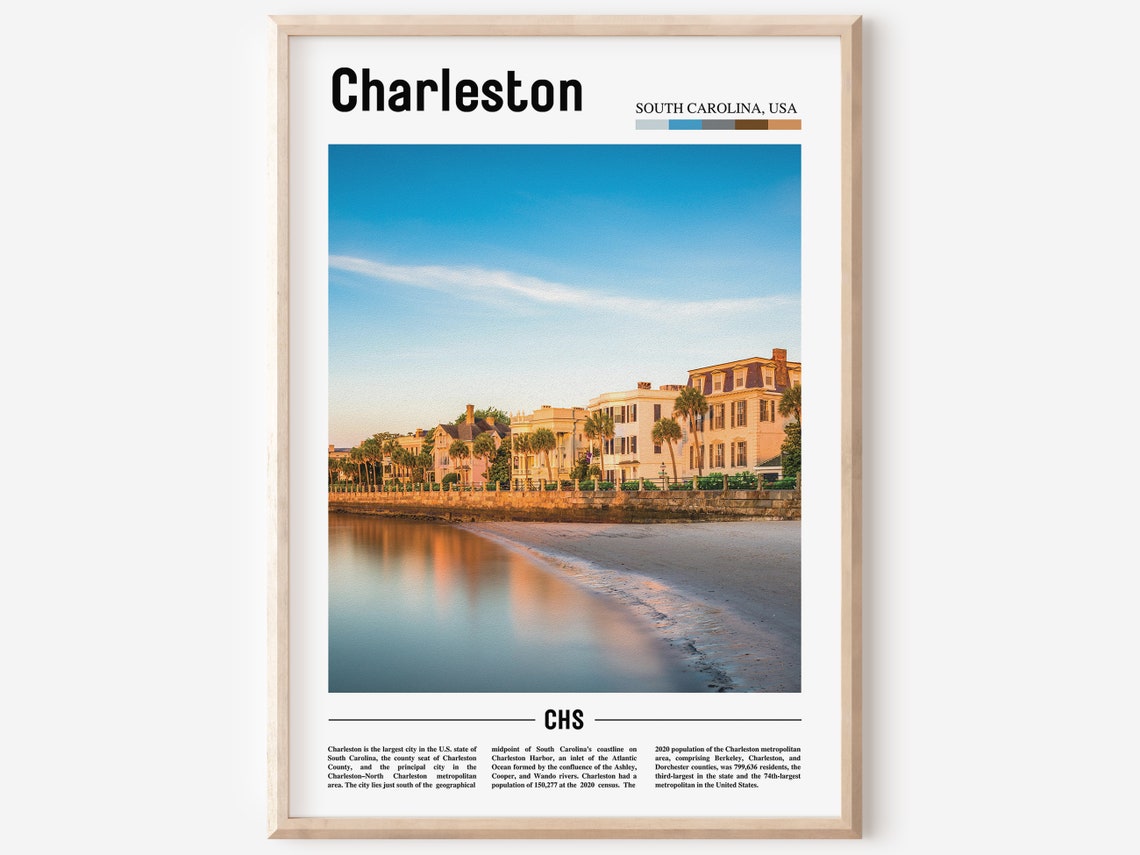 Charleston Print Charleston Poster Charleston Wall Art Oil Painting Poster Colorful City Print City Artwork Travel Artwork Travel Art