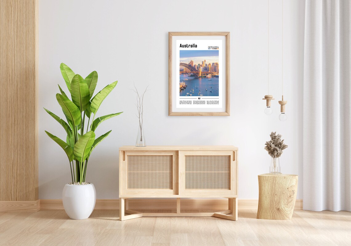 Australia Sydney Harbour Bridge Minimal Photo Oceania Travel Poster - Image 3