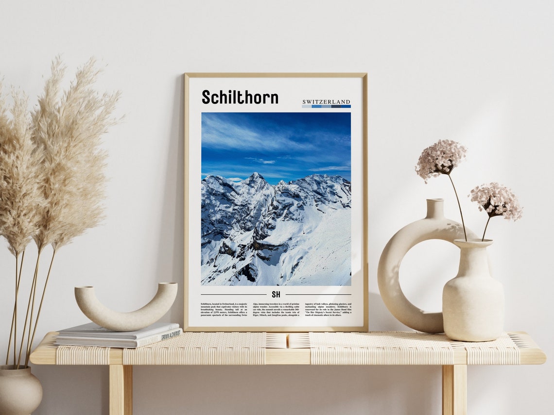 Schilthorn Poster Schilthorn Print Schilthorn Wall Art Europe Photo Europe Poster Europe Print Travel Poster - Image 3