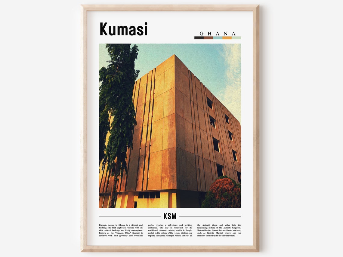 Kumasi Poster Kumasi Print Kumasi Wall Art Minimal Travel Print Travel Destination Oil Painting Poster