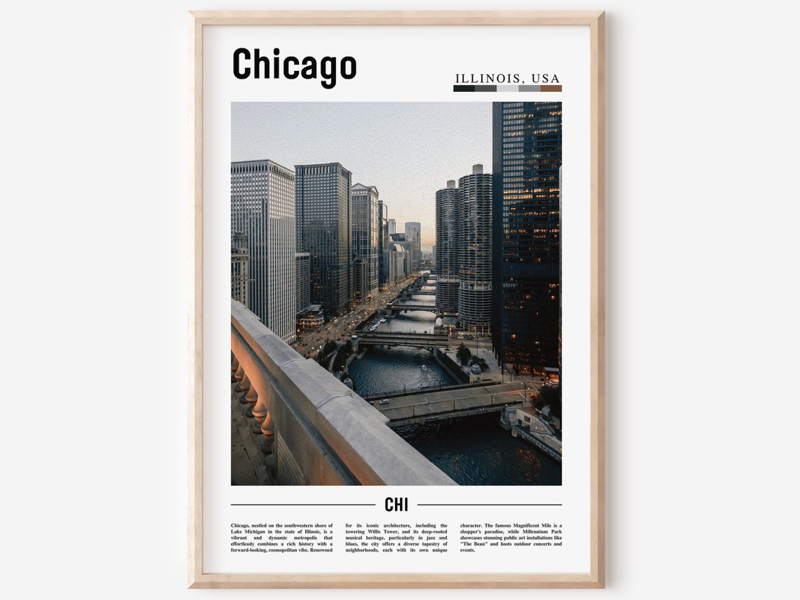 Chicago Print Chicago Poster Chicago Wall Art United States Photo United States Poster United States Print