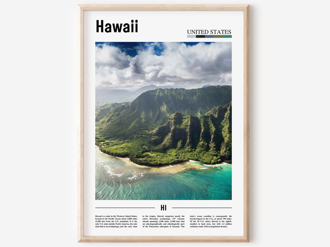 Hawaii Poster Hawaii Print Hawaii Wall Art United States Photo United States Poster United States Print Travel Poster