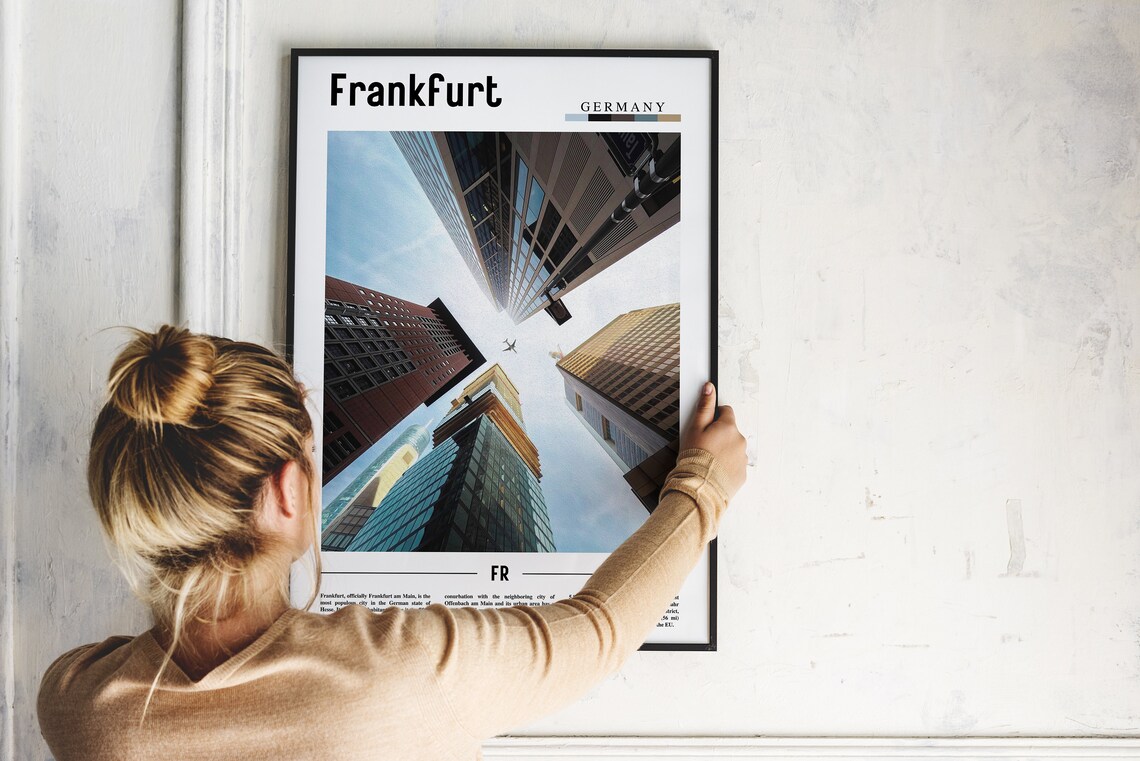Frankfurt Germany Skyscraper Skyline Financial District Travel Poster - Image 2