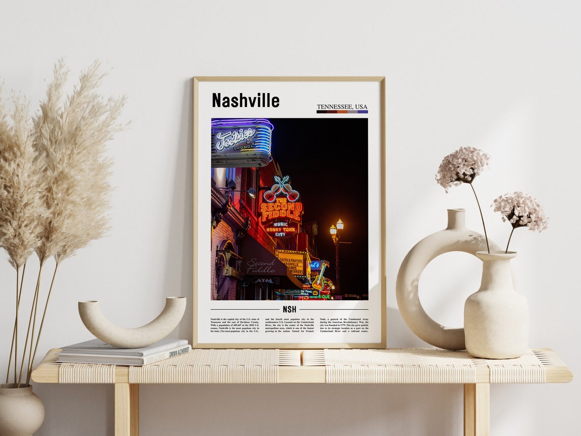Nashville Print Nashville Poster Nashville Wall Art United States Photo United States Poster United States Print Travel Poster - Image 3