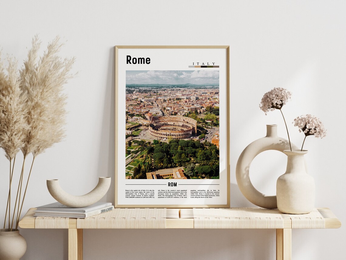 Rome Italy Colosseum Aerial View Ancient City Photo Travel Poster - Image 3
