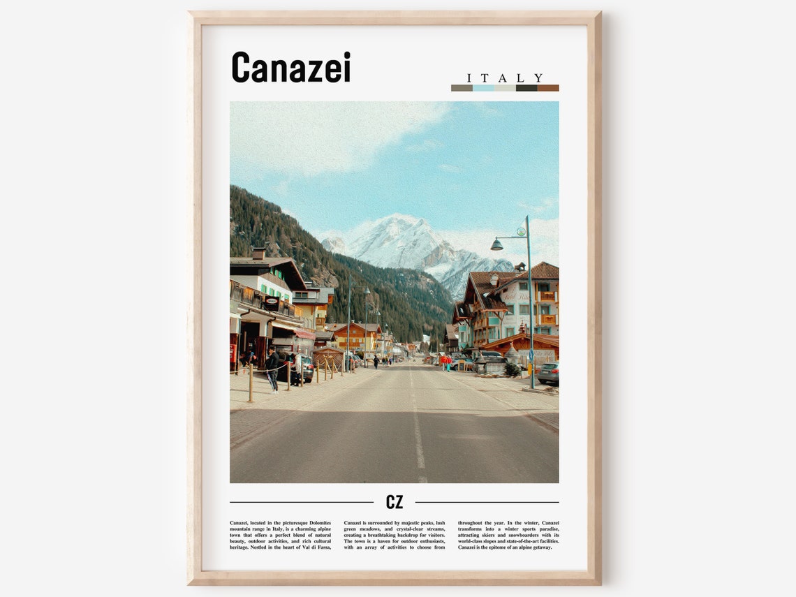 Canazei Poster Canazei Print Canazei Wall Art Europe Photo Europe Poster Europe Print Travel Poster