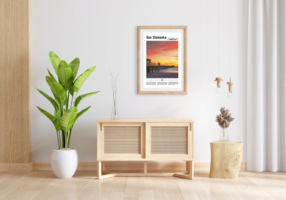 San Clemente Print San Clemente Poster San Clemente Wall Art Oil Painting Poster City Print City Artwork Travel Artwork Travel Wall Art - Image 3