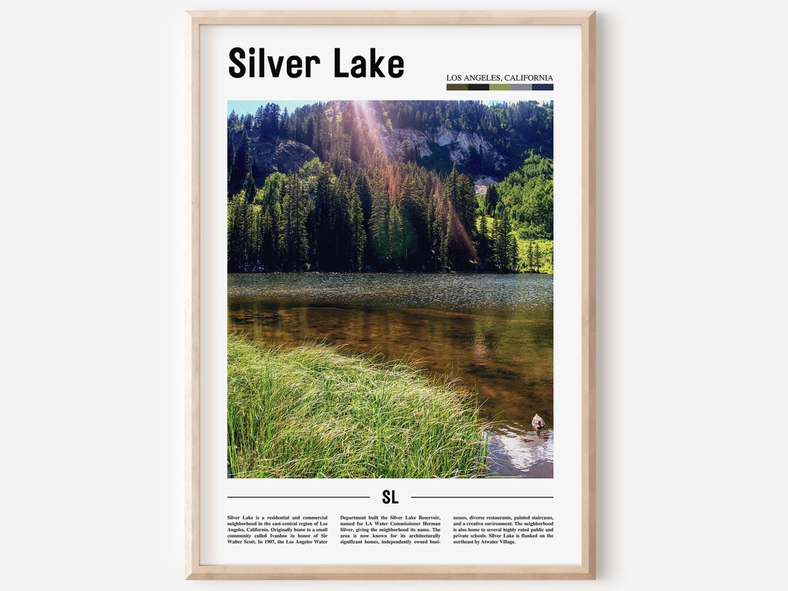 Silver Lake Print Silver Lake Poster Silver Lake Wall Art Minimal Travel Print Minimal City Poster Travel Destination Oil Painting Poster