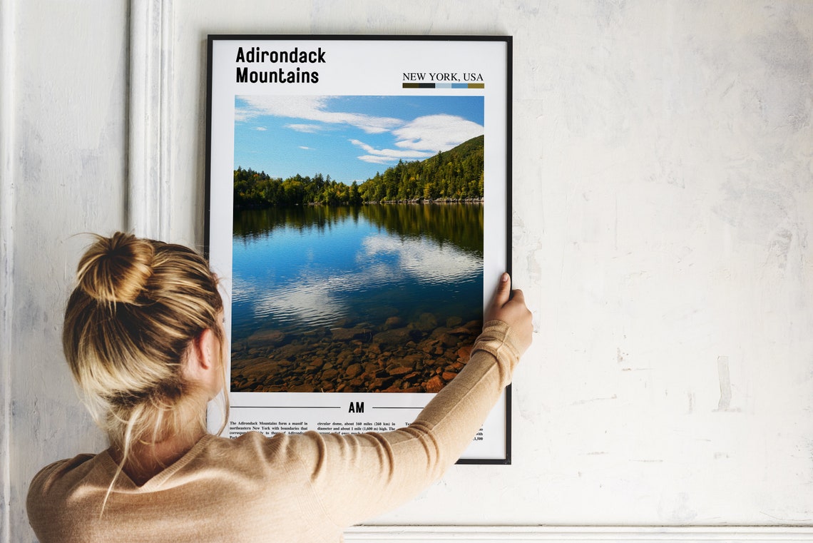Adirondack Mountains New York Mirror Lake Forest Photo Poster - Image 2