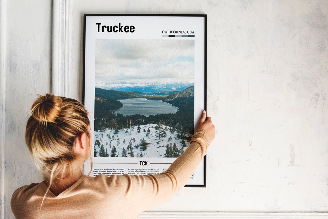 Truckee Print Truckee Poster Truckee Wall Art Oil Painting Poster Colorful City Print City Artwork Travel Artwork Travel Wall Art - Image 2