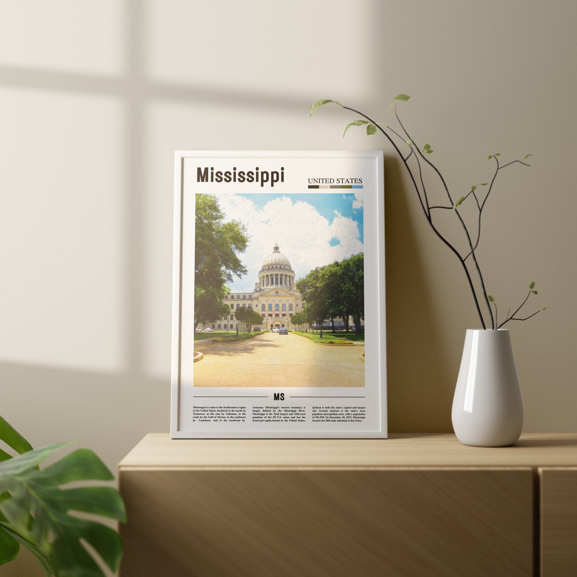 Mississippi Print Mississippi Poster Mississippi Wall Art Oil Painting Poster City Print City Artwork Travel Artwork Travel Wall Art - Image 3