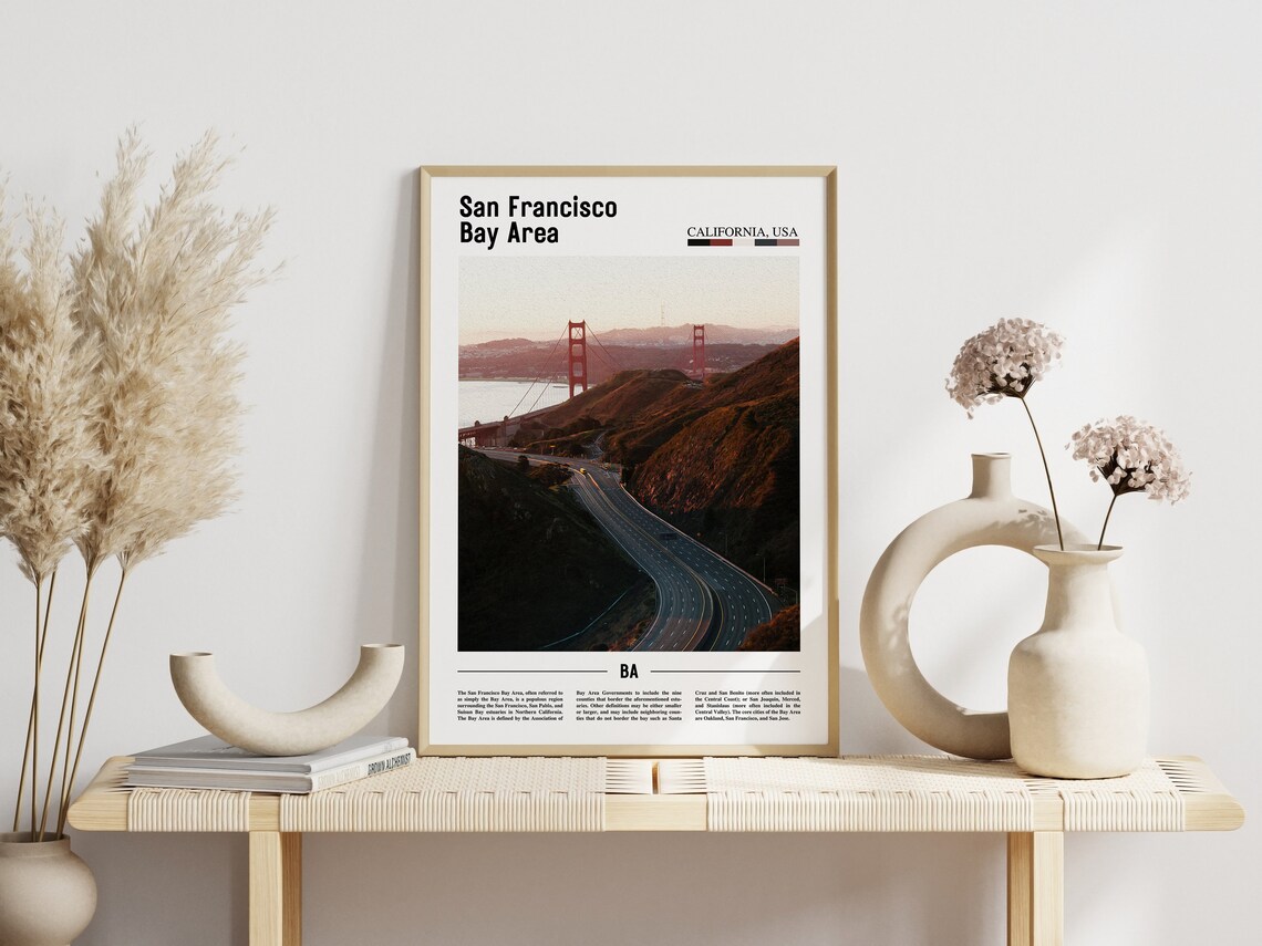 San Francisco Bay Area Golden Gate Bridge Sunset Photo Poster - Image 3