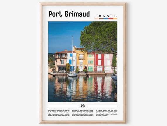 Port Grimaud France Colorful Canal Houses Waterfront Poster PG