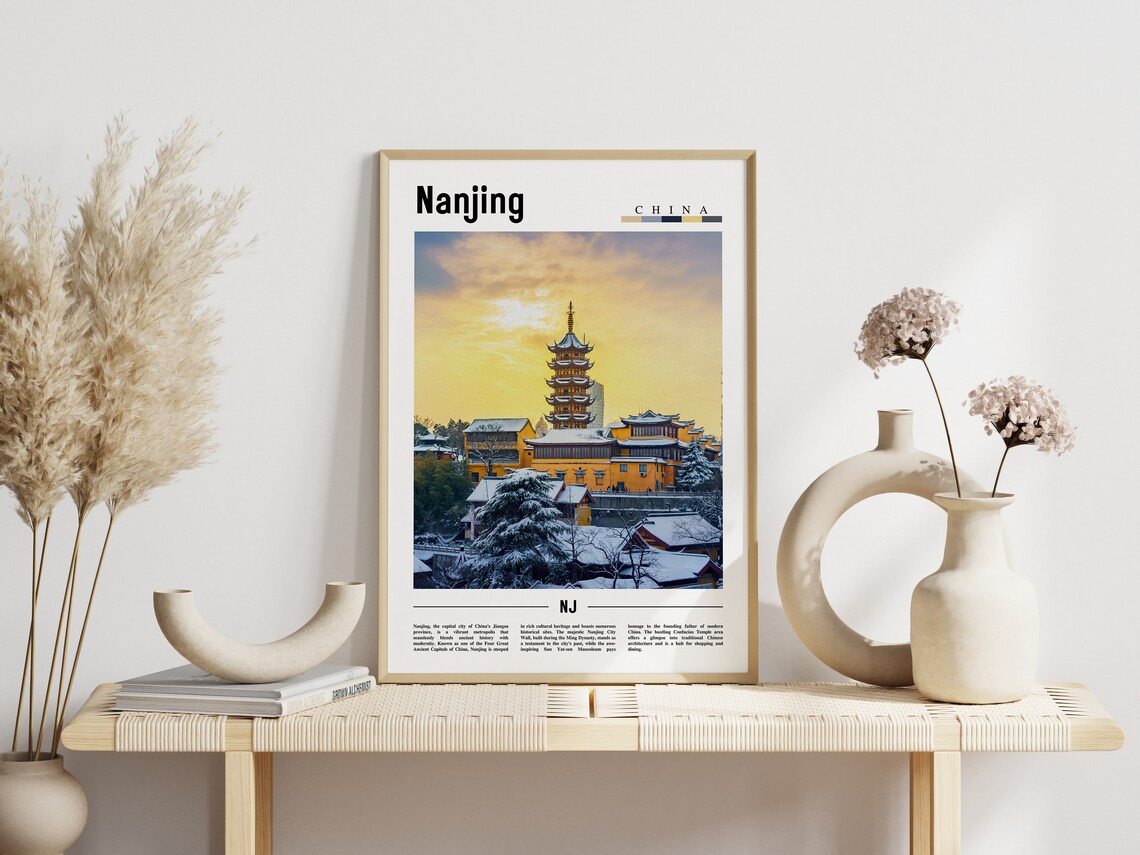 Nanjing Poster Nanjing Print Nanjing Wall Art Asia Print Asia Poster Asia Photo Minimal Travel Poster - Image 3