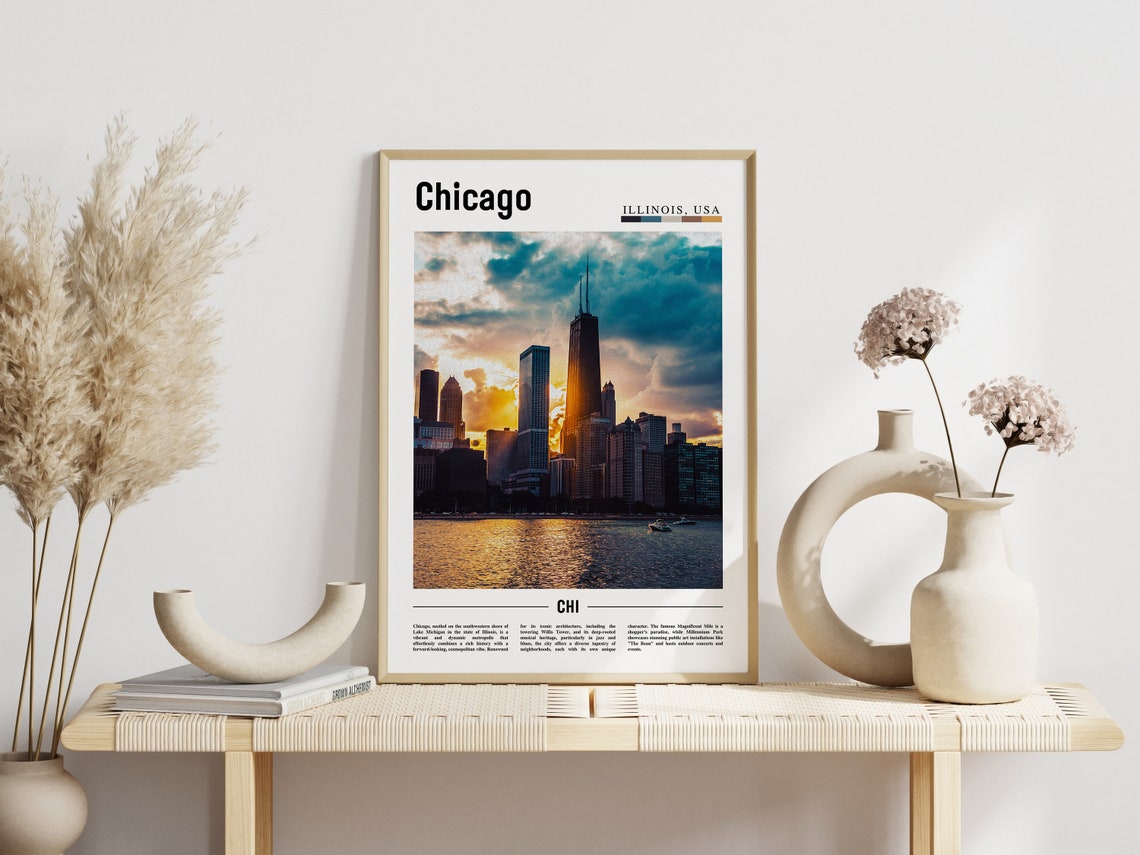 Chicago Print Chicago Poster Chicago Wall Art United States Photo United States Poster United States Print - Image 3