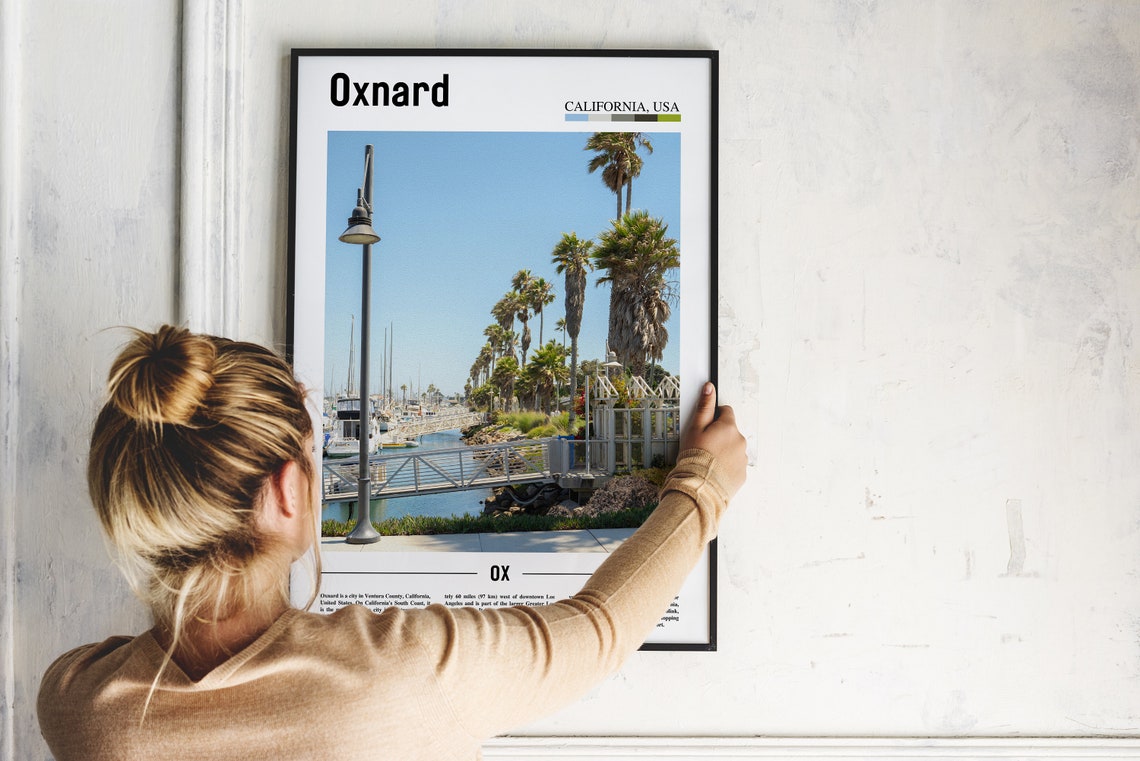 Oxnard Print Oxnard Poster Oxnard Wall Art Minimal Travel Print Minimal City Poster Travel Destination City Print Oil Painting Poster - Image 2