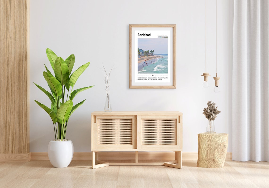 Carlsbad Print Carlsbad Poster Carlsbad Wall Art Oil Painting Poster Colorful City Print City Artwork Travel Artwork Travel Wall Art - Image 3