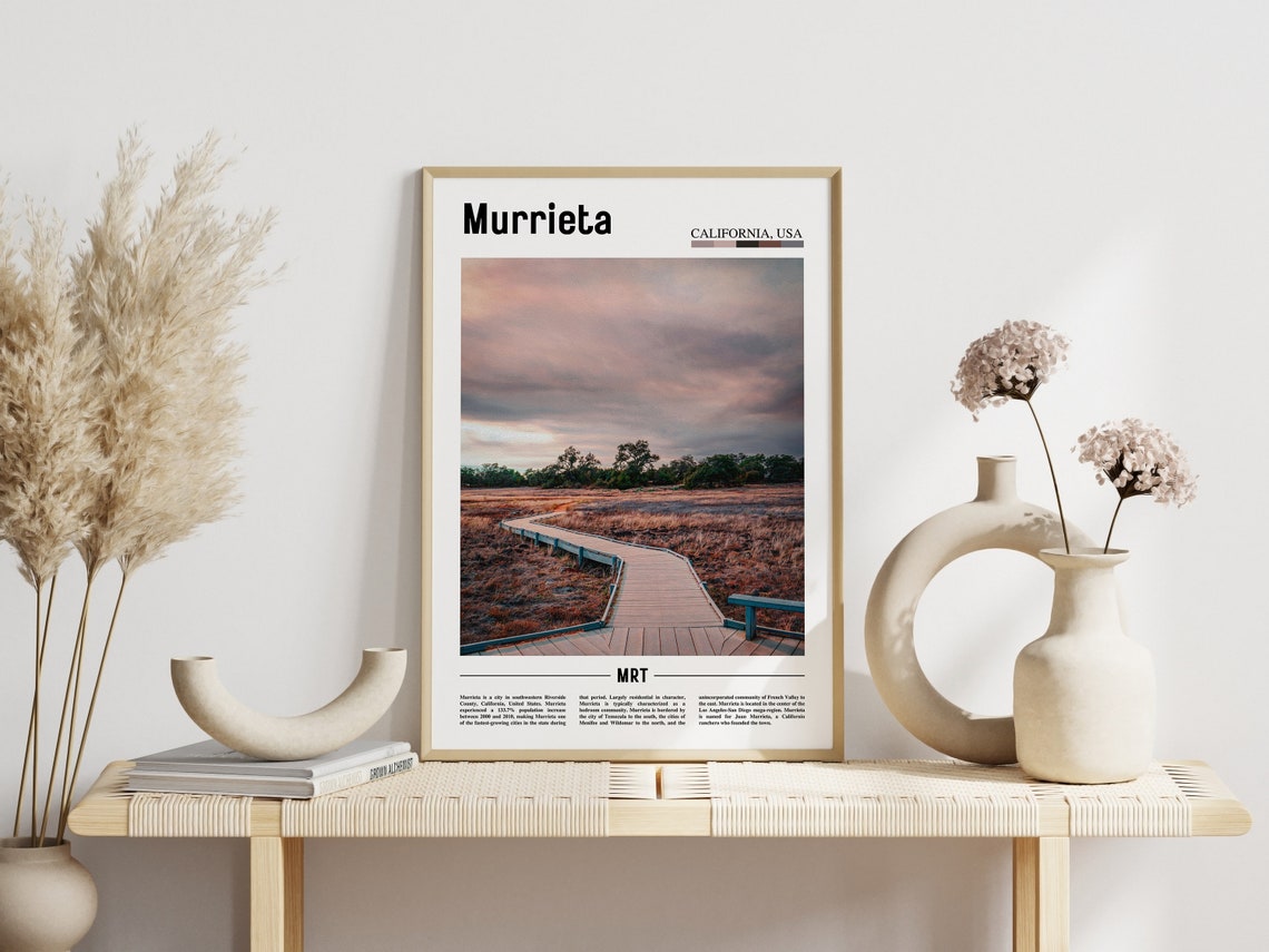 Murrieta Print Murrieta Poster Murrieta Wall Art Minimal Travel Print Minimal City Poster Travel Destination Print Oil Painting Poster - Image 3