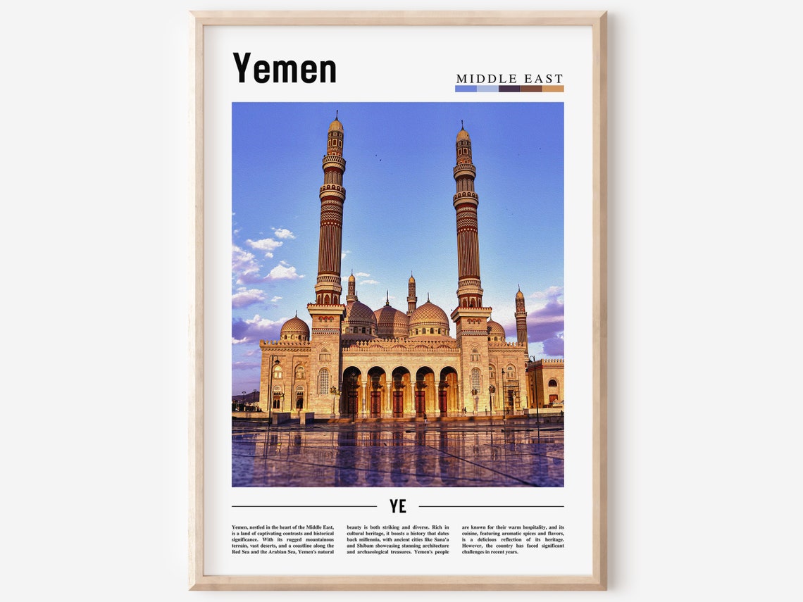 Yemen Poster Yemen Print Yemen Wall Art Minimal Travel Print Travel Destination Oil Painting Poster